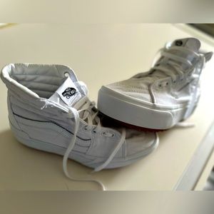 White Hi Top Platform Vans